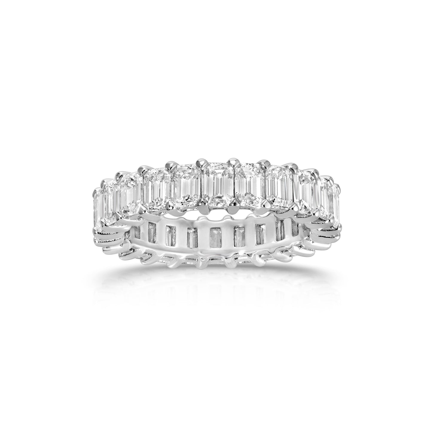 Emerald cut diamond eternity band