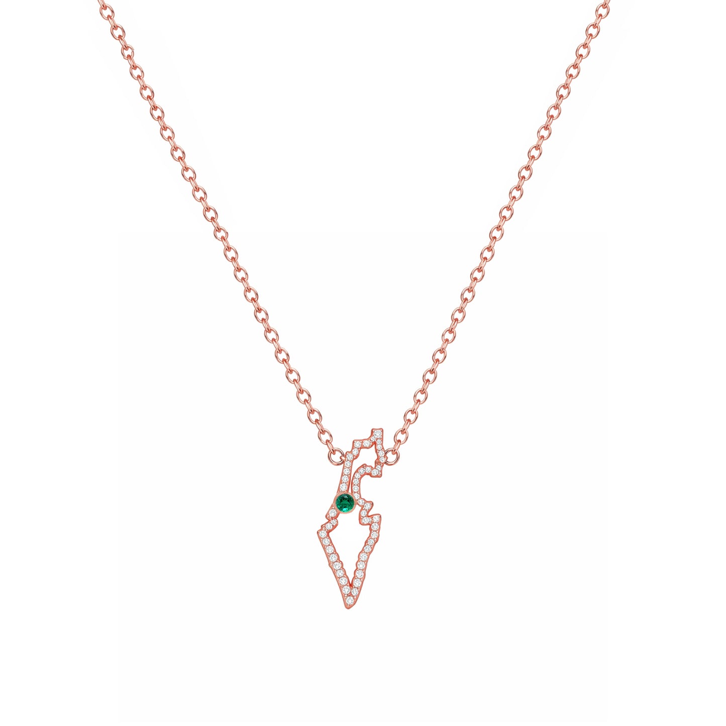 Israel Map Necklace in Gold and Diamonds