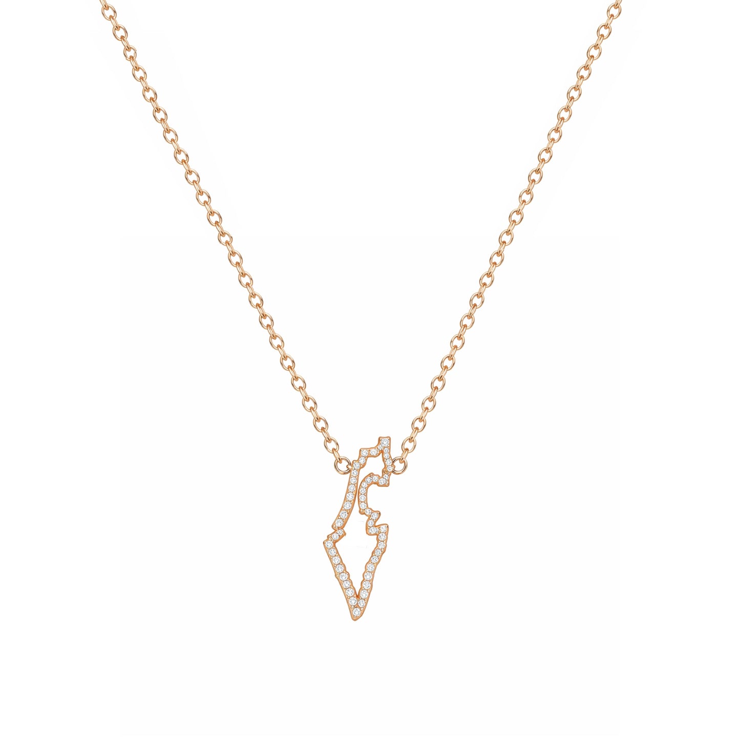 Israel Map Necklace in Gold and Diamonds