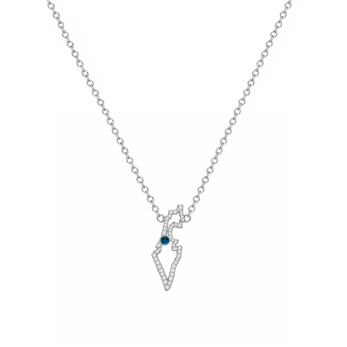 Israel Map Necklace in Gold and Diamonds
