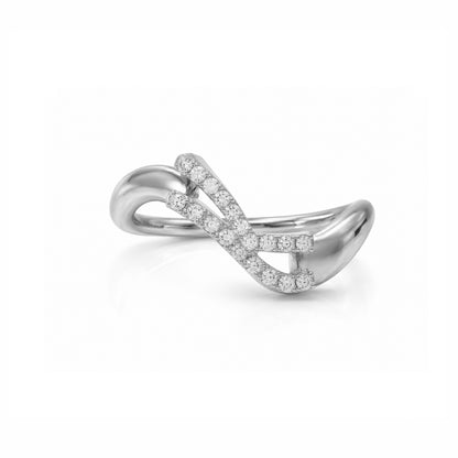 Initial Wave ring Solid gold