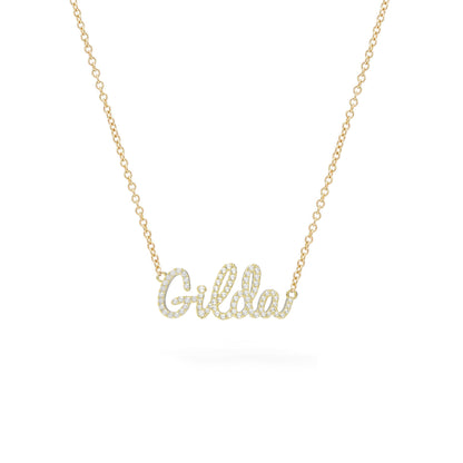 Large English Diamond Name Necklace