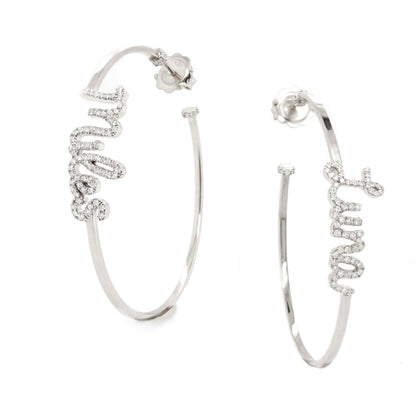 Large Diamond name Hoops