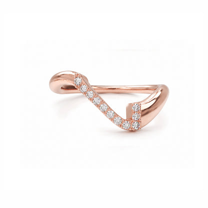 Initial Wave ring Solid gold
