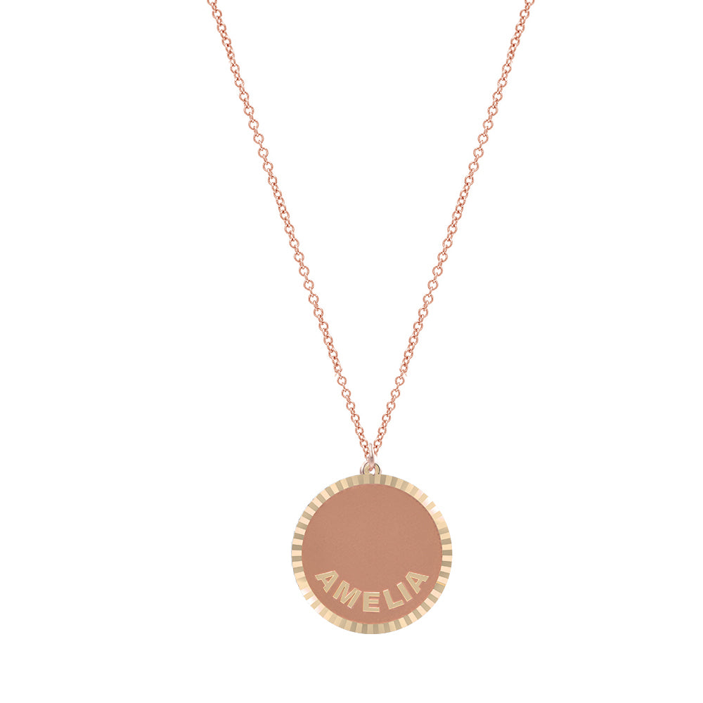 Treasure Disk Name Plate Necklace