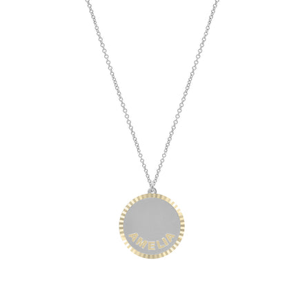 Treasure Disk Name Plate Necklace