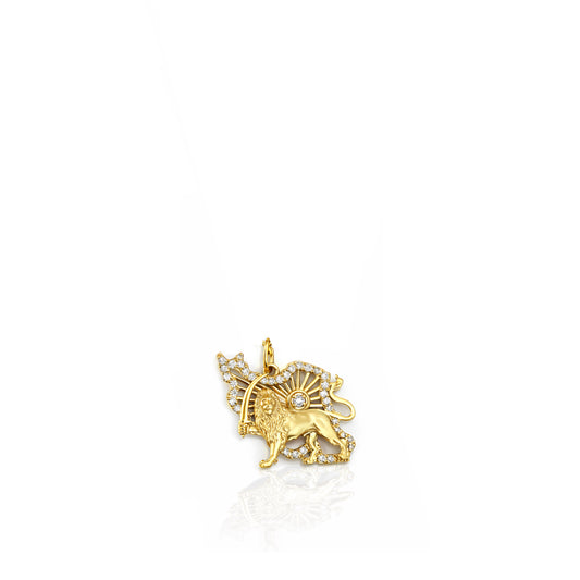 Diamond Iran Lion and sun Charm Only