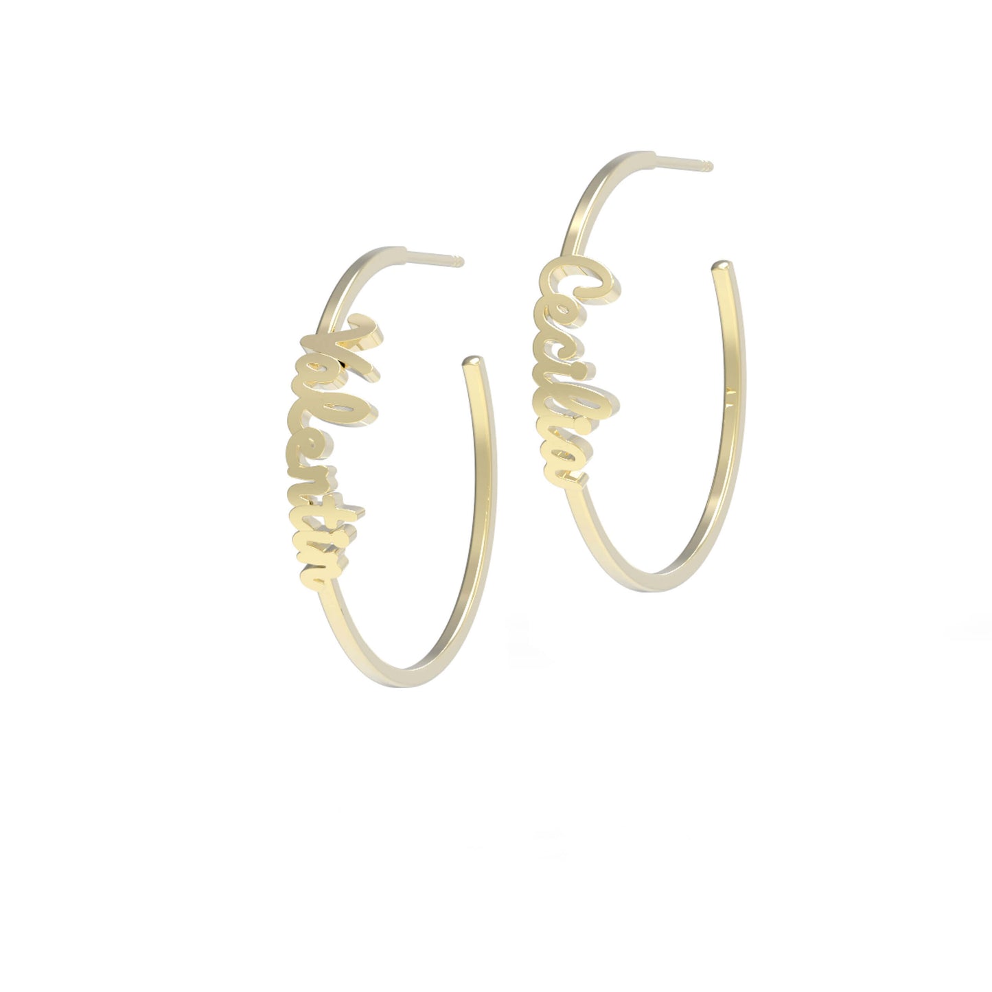 Medium gold name Hoops