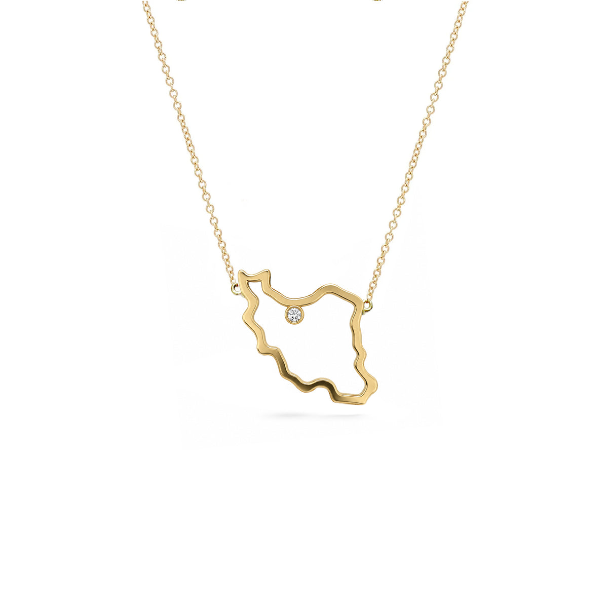 Iran Map Necklace Medium