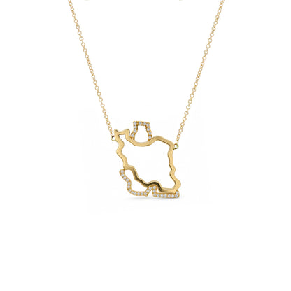 Iran Map Necklace Medium