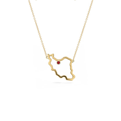 Iran Map Necklace Medium