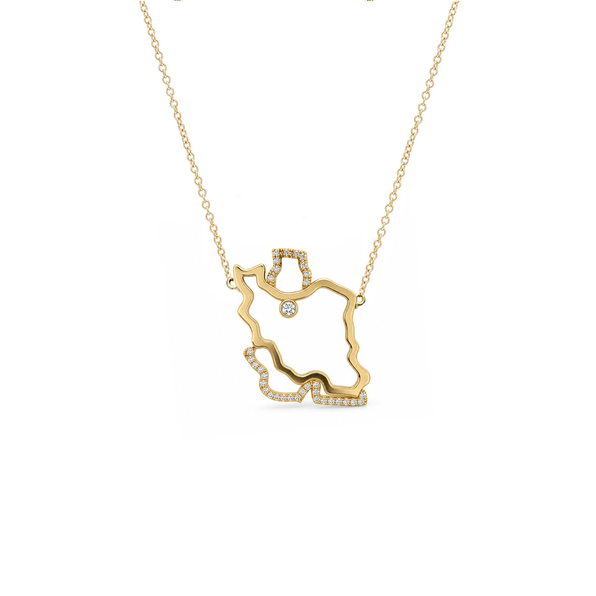 Iran Map Necklace Medium