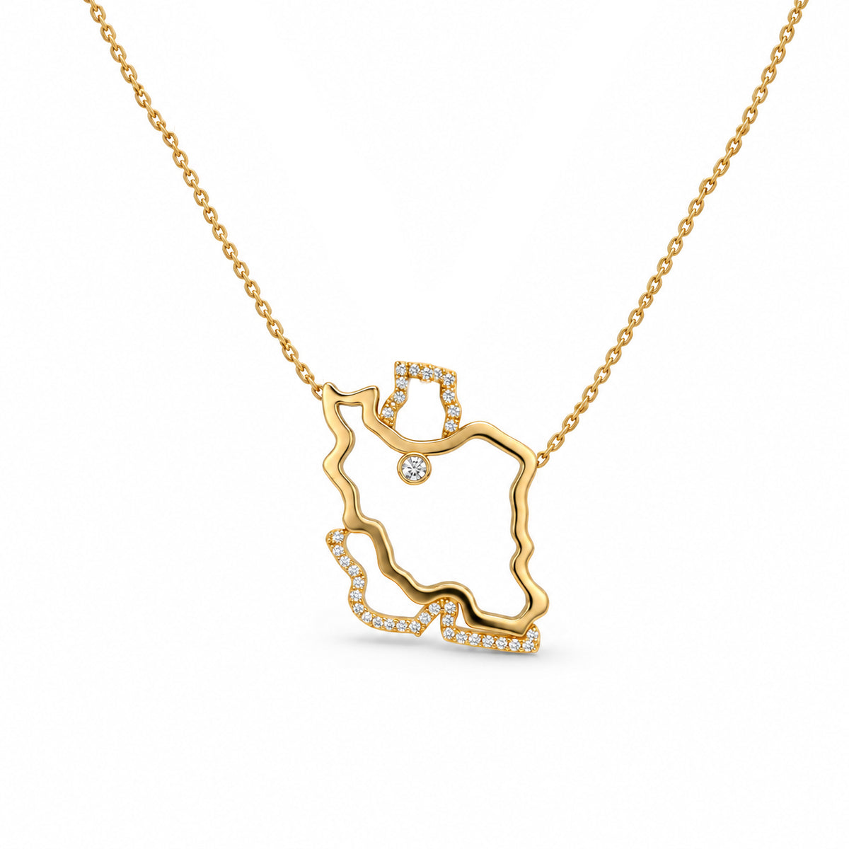 Iran Map Necklace Medium