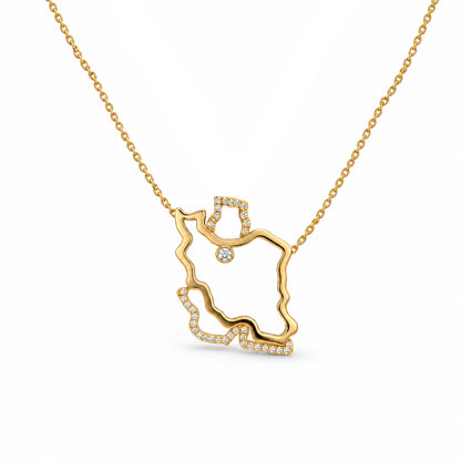 Iran Map Necklace Medium
