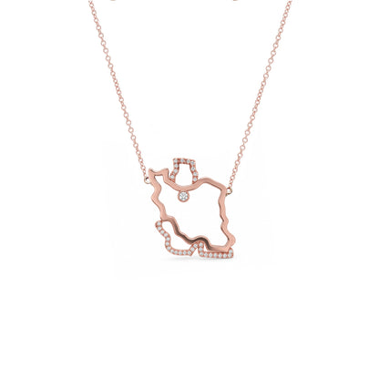 Iran Map Necklace Medium