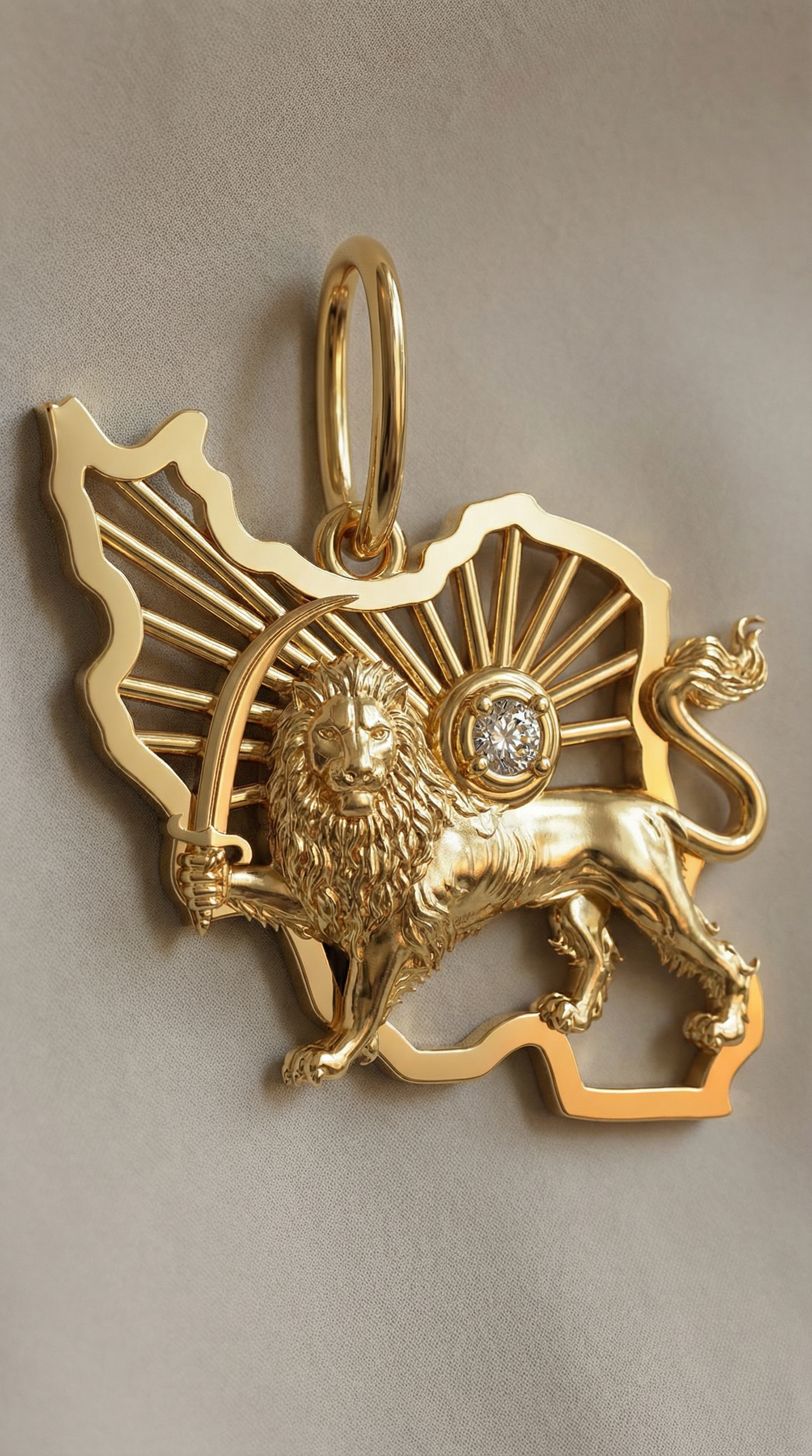 Iran Shiro Khorshid - Lion and Sun Necklace. Noush Exclusive