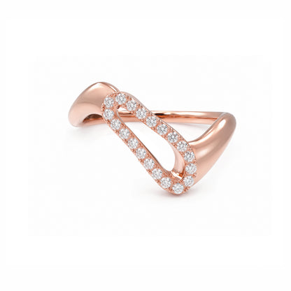 Initial Wave ring Solid gold