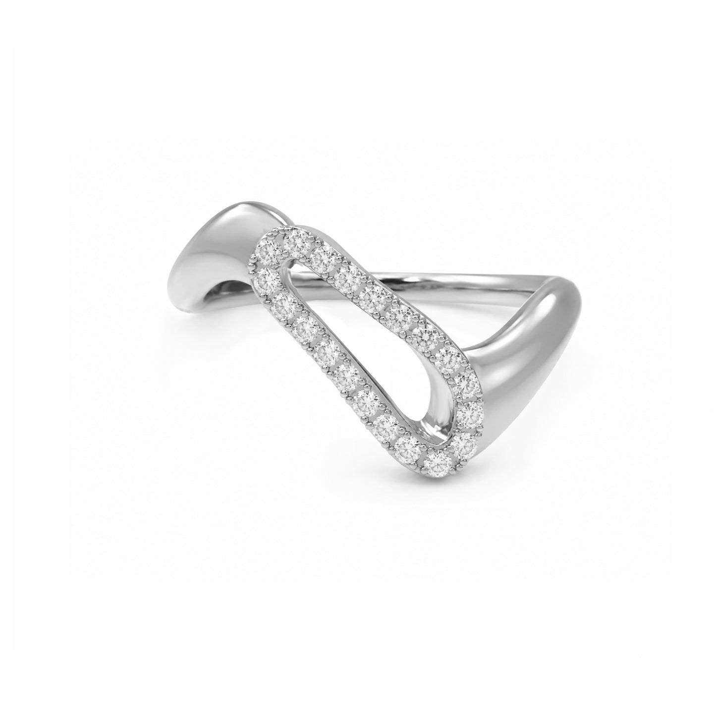 Initial Wave ring Solid gold