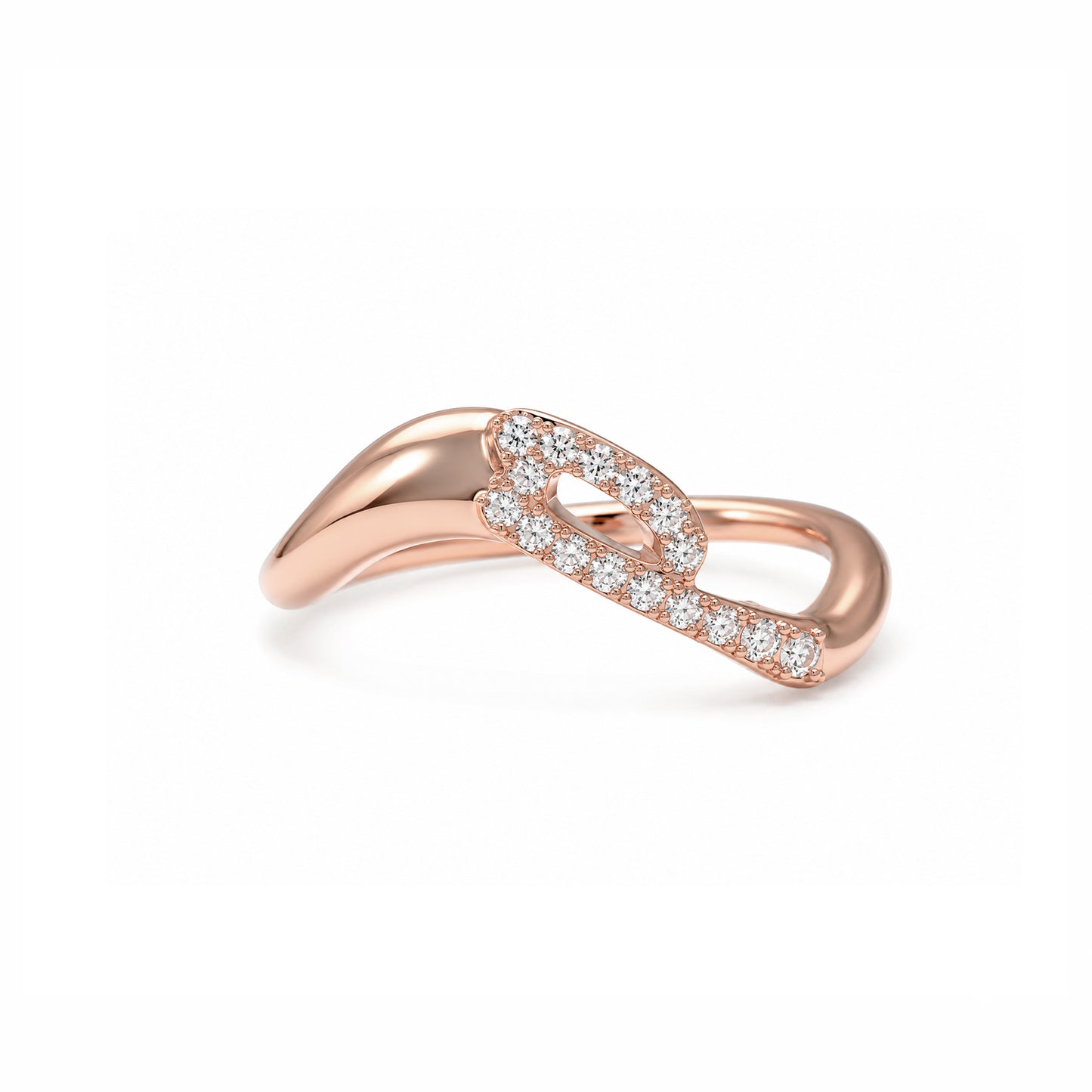 Initial Wave ring Solid gold