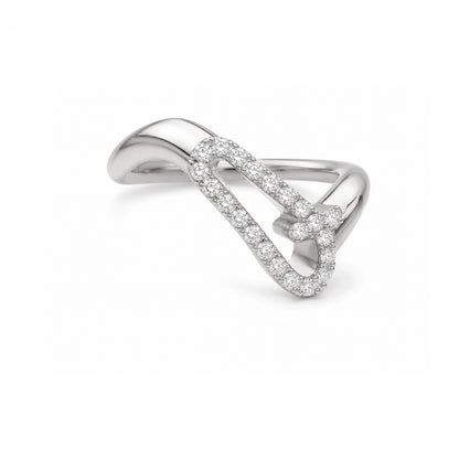 Initial Wave ring Solid gold