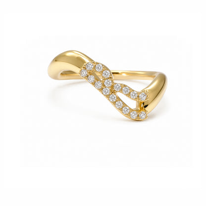 Initial Wave ring Solid gold
