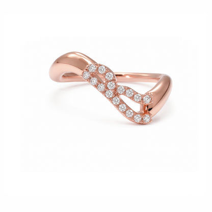 Initial Wave ring Solid gold
