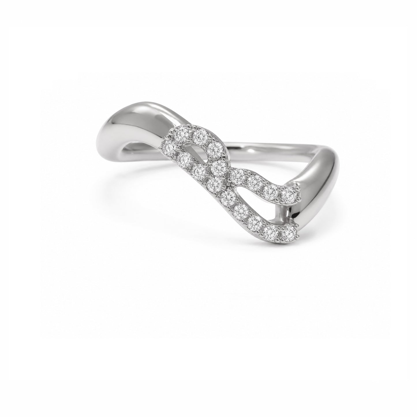 Initial Wave ring Solid gold