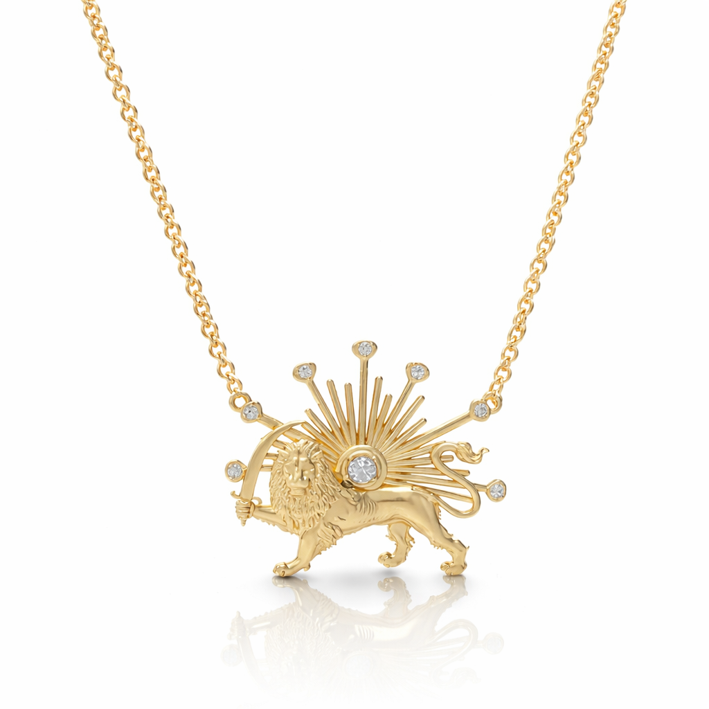 Shiro Khorshid- Lion and Sun Necklace . Noush Exclusive