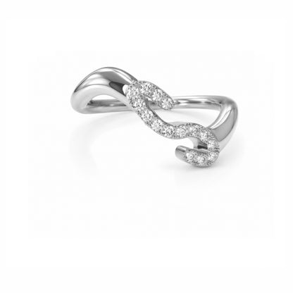 Initial Wave ring Solid gold
