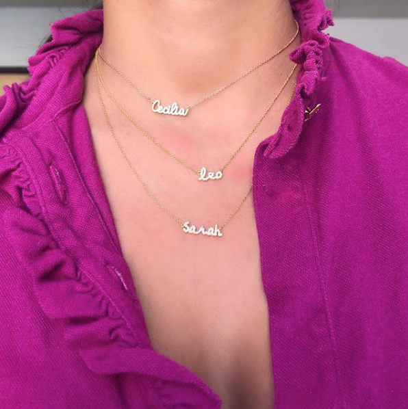 Tiny Treasures English Diamond Name Necklace