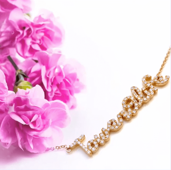 Tiny Treasures English Diamond Name Necklace