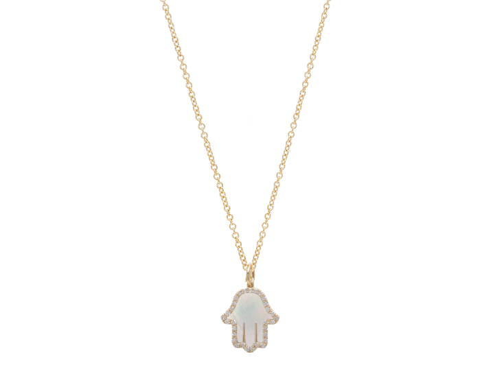 Hamsa Necklace with stone