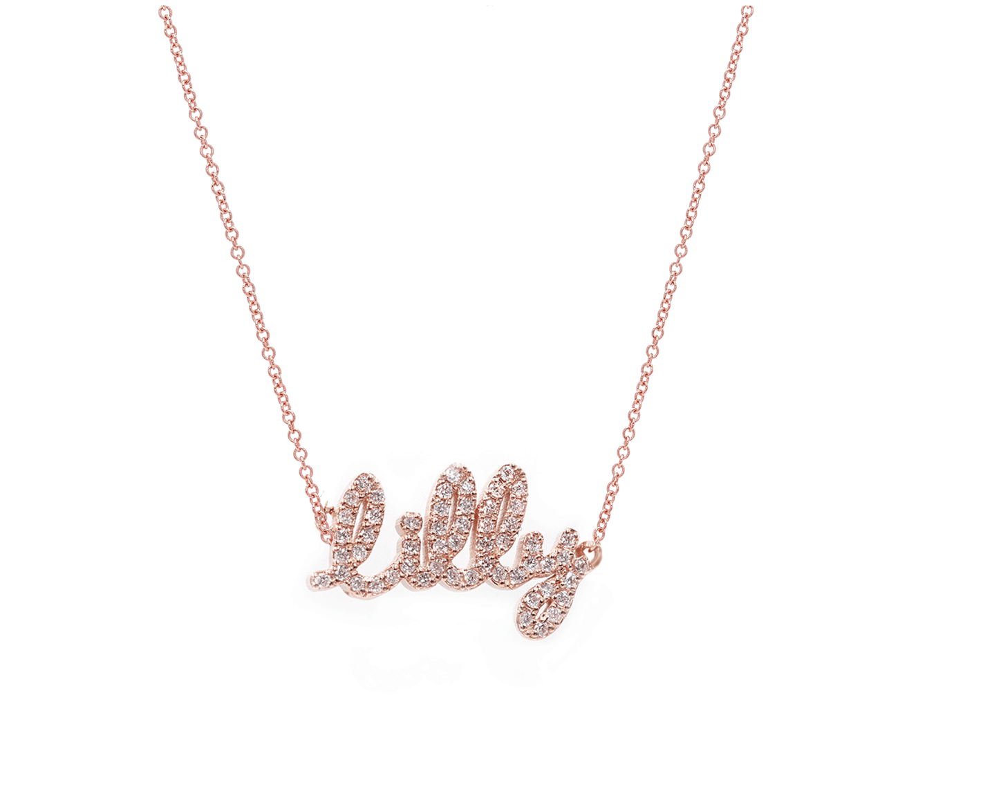 Tiny Treasures English Diamond Name Necklace