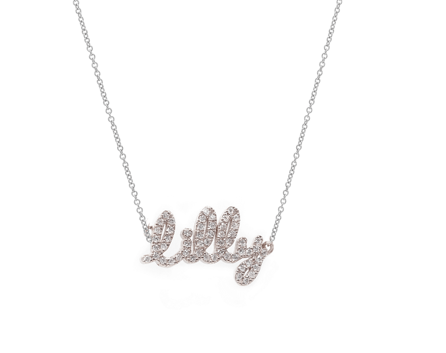 Tiny Treasures English Diamond Name Necklace