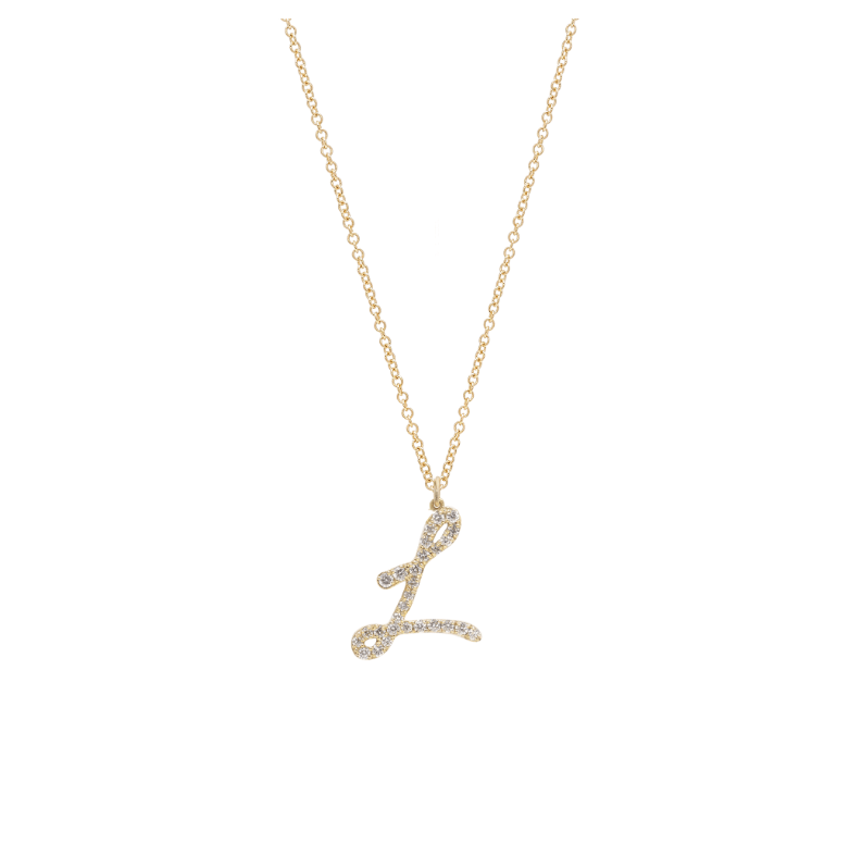 WEB XL diamond initial necklace