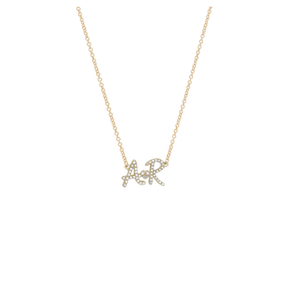 Diamond Pave Double Initial Necklace