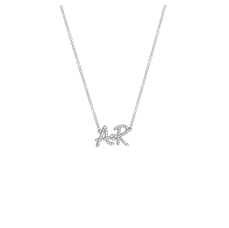 Diamond Pave Double Initial Necklace