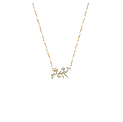 Diamond Pave Double Initial Necklace