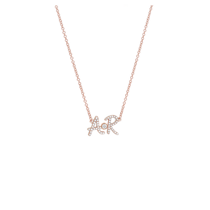 Diamond Pave Double Initial Necklace