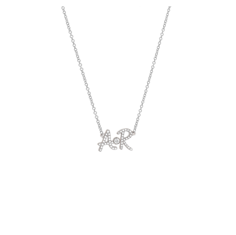 Diamond Pave Double Initial Necklace