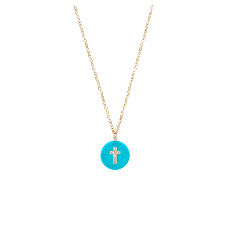 Co-exist - Cross on Gemstone Necklace