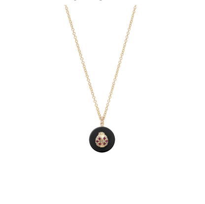 Co-exist - Lady bug Necklace on stone