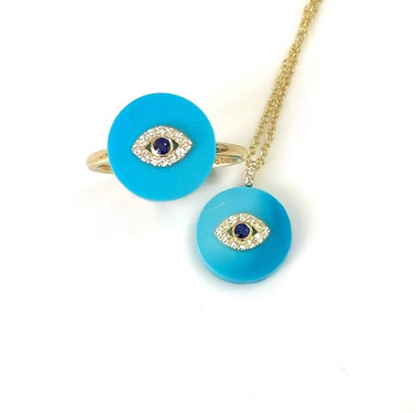 Co-exist - Evil Eye Necklace on Gemstone