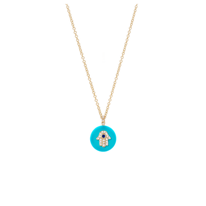 Co-exist - Hamsa Necklace on Gemstone