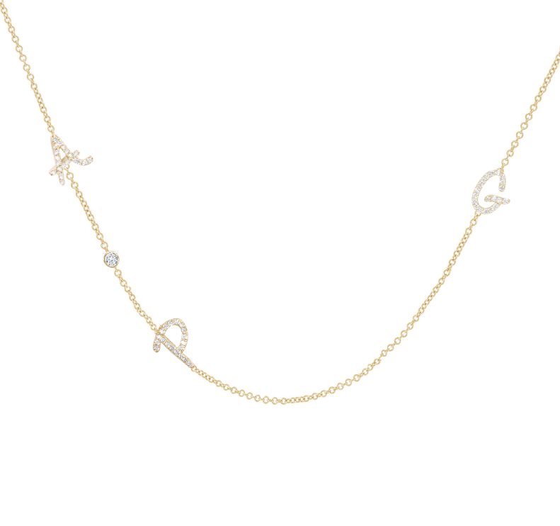 Tiny Treasure Multi Initial diamond necklace