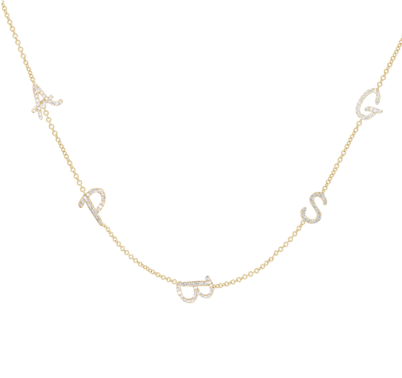 Tiny Treasure Multi Initial diamond necklace