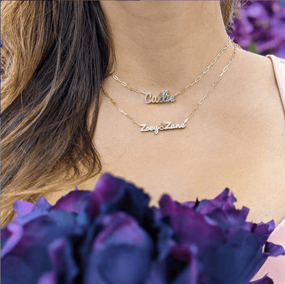 Tiny Treasure Diamond Double Name Necklace