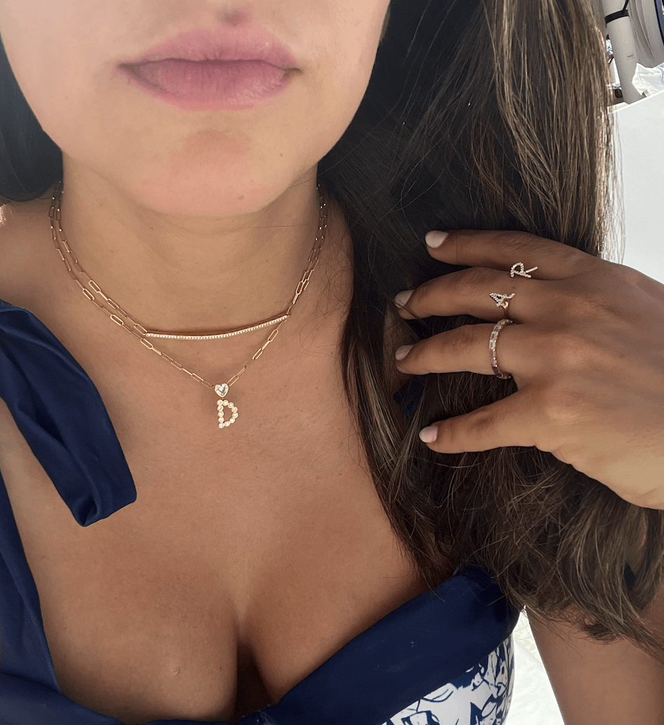 My Heart Initial Diamond Necklace