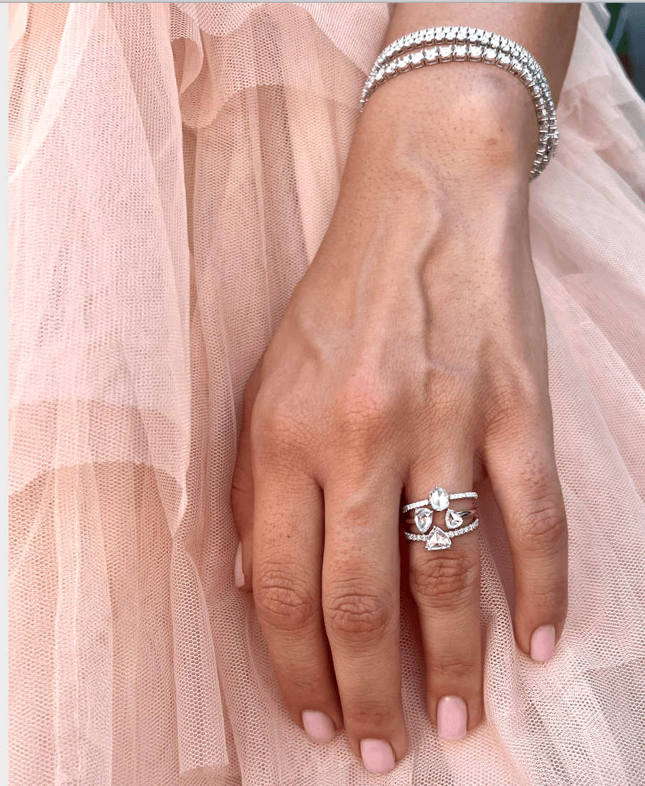 Petit Rose cut Oval Ring