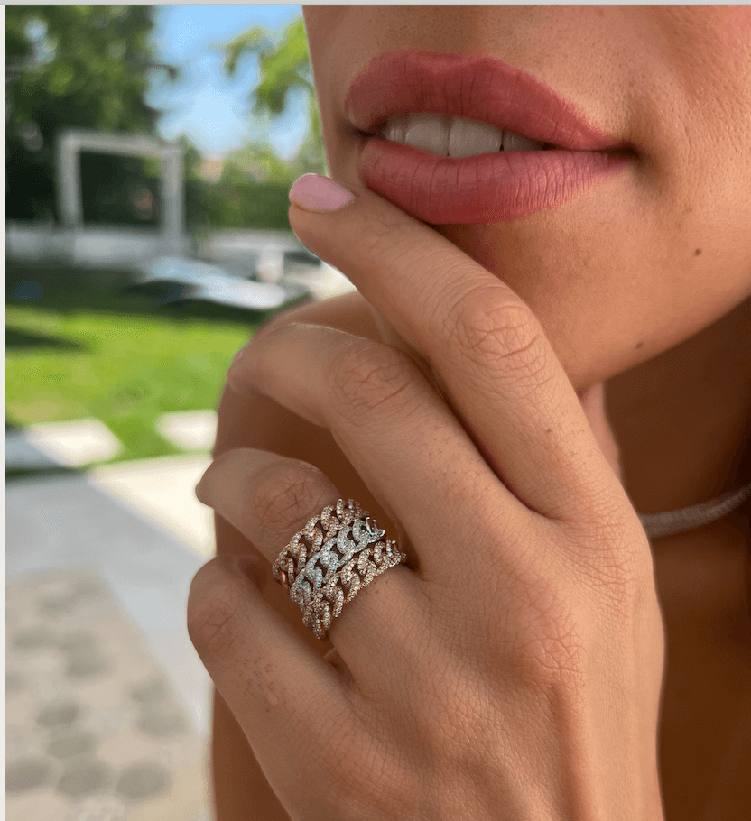 Cuban Chain Diamond Ring